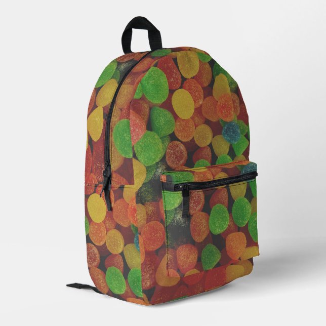Colorful Gumdrops Candy Quirky Printed Backpack (Back Corner Left)