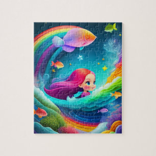 Colorful Hair Little Girl Jigsaw Puzzle
