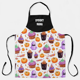 Colorful halloween treat pattern apron for Nana