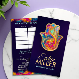 Colorful Hamsa Hand Energy Spiral  Business Card