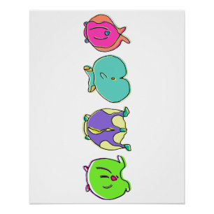 Colorful Hamster Butts Poster