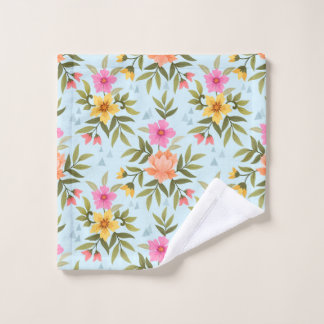 Colorful Hand Draw Flowers Wash Cloth