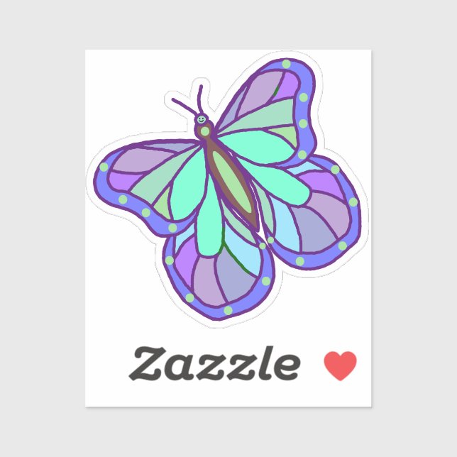 Colorful Hand-Drawn Butterfly Purple (Sheet)