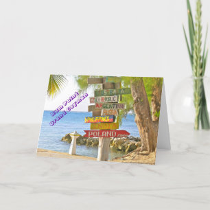COLORFUL HANDMADE SIGNS AT RUM POINT GRAND CAYMAN CARD
