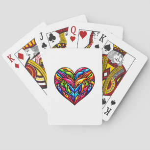 Colorful Hands Unity Heart - Inclusivity Art Playing Cards