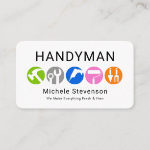 Colorful Handyman Repair Tools Business Card