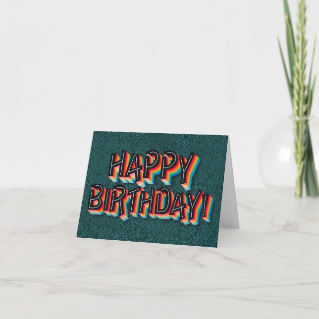 Colorful Happy Birthday Card Rainbow (Front)