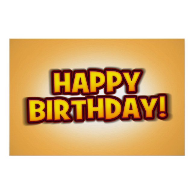 Colorful Happy Birthday Party Wall Poster (Front)