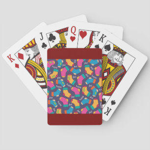 Colorful Happy Feet Socks Pattern Playing Cards