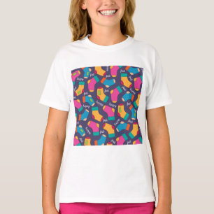 Colorful Happy Feet Socks Pattern T-Shirt
