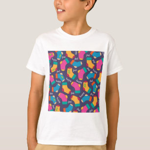 Colorful Happy Feet Socks Pattern T-Shirt