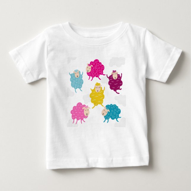 Colorful Happy Sheep Kids T-Shirt (Front)