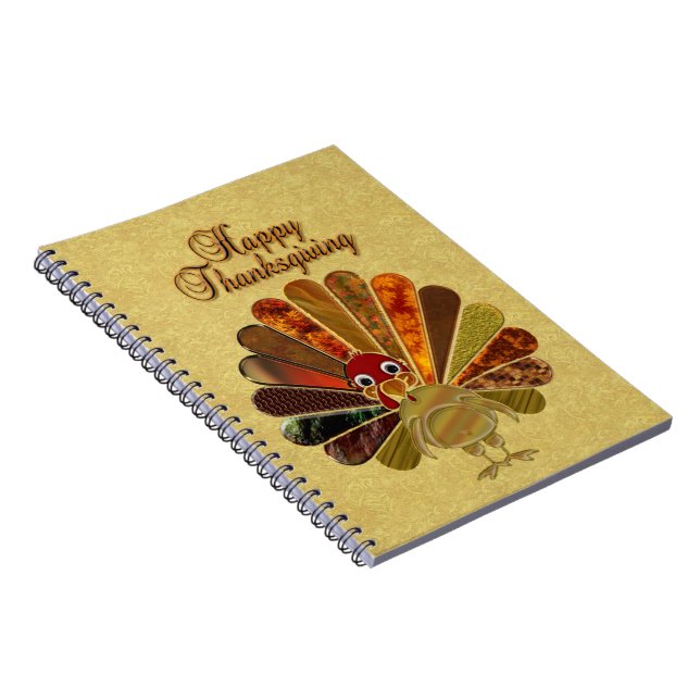 Colorful Happy Thanksgiving Turkey Notebook (Right Side)