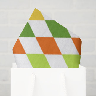 Colorful Harlequin Diamonds Irish St Patricks Day Tissue Paper
