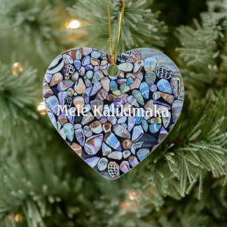 Colorful Hawaiian Sea Shells - Mele Kalikimaka Ceramic Tree Decoration