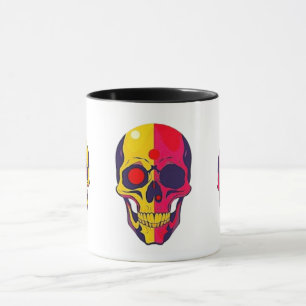 Colorful head of death. mug