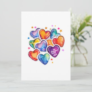 Colorful Heart Art Gift, Self Love Illustration, Invitation