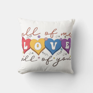 Colorful Heart Love Quote Cushion