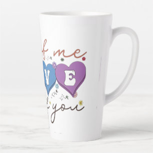 Colorful Heart Love Quote Latte Mug