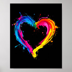 Colorful Heart Love Valentines Day  Poster