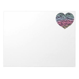 Colorful Heart Motif Notepad