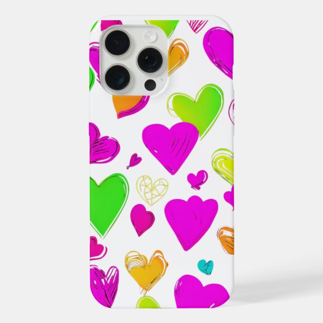 Colorful Heart Pattern Phone Case | Cute Vibrant L (Back)