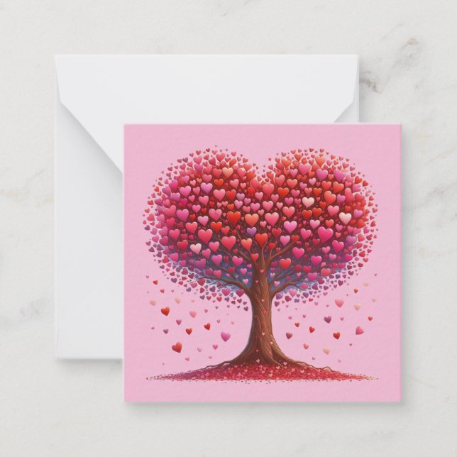 Colorful Heart Shaped Tree Stickers Card (Front)