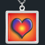 COLORFUL HEART SILVER PLATED NECKLACE<br><div class="desc">Colourful and vibrant hearts</div>