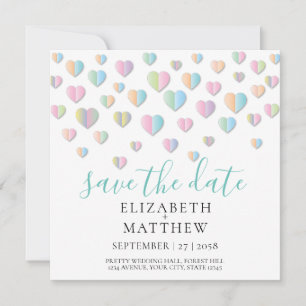 Colorful Heart Speckles Design Invitation