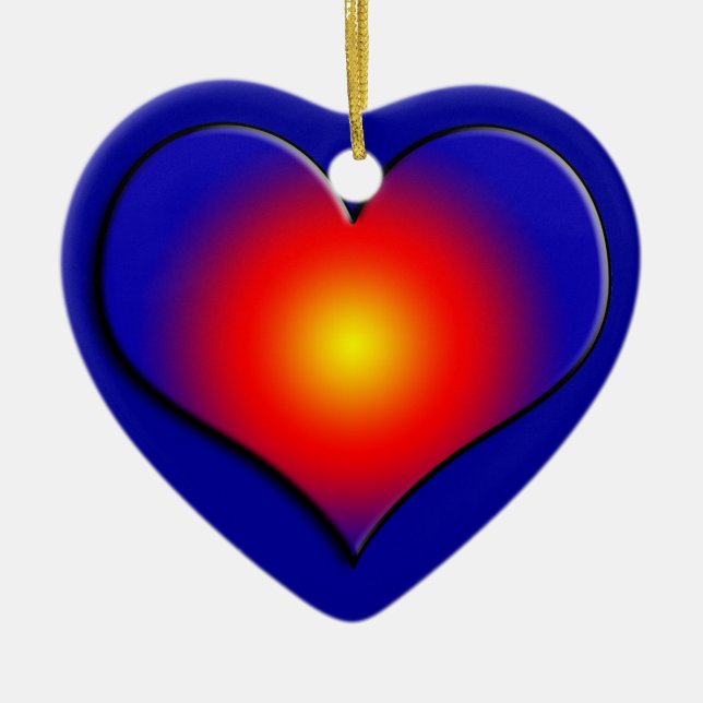 COLORFUL HEARTS CERAMIC TREE DECORATION (Front)
