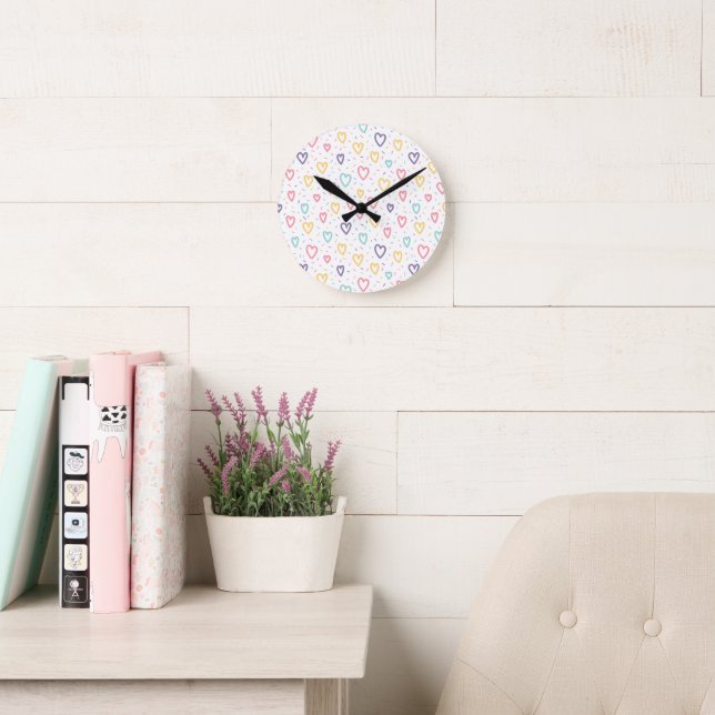 Colorful Hearts Clock (Reading Room)