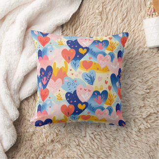 Colorful Hearts Cushion