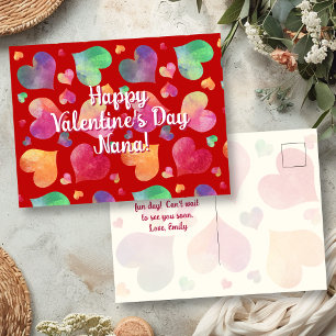 Colorful Hearts Happy Valentines Day Postcard