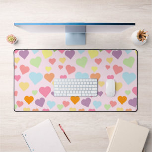 Colorful Hearts Pattern  Desk Mat