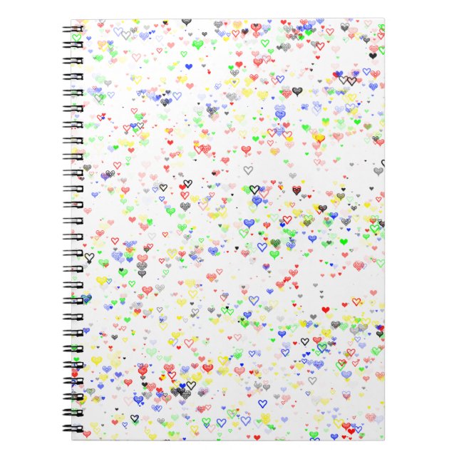 Colorful Hearts Pattern Notebook (Front)