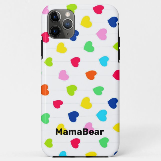 Colorful Hearts Phone Case (Back)