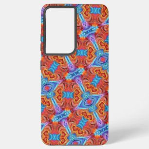 Colorful Hearts Purple Red Blue Samsung Galaxy Case