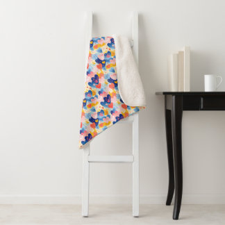 Colorful Hearts Sherpa Blanket