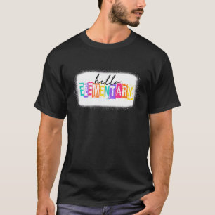 Colorful Hello Elementary Squad Vintage 1st Day Of T-Shirt