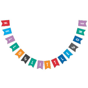 Colorful "Hello Little One" Baby Shower Bunting