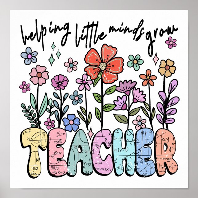 Colorful "Helping Little Minds Grow" Poster (Front)