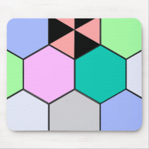 COLORFUL HEXAGON SHAPES MOUSE PAD