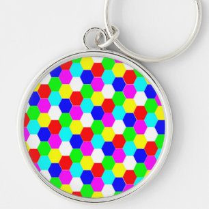 COLORFUL HEXAGONS KEY RING