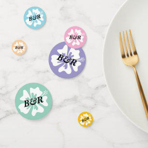 Colorful Hibiscus flower logos personalized Confetti