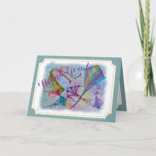 COLORFUL HIGH FLYING KITES THANK YOU CARD