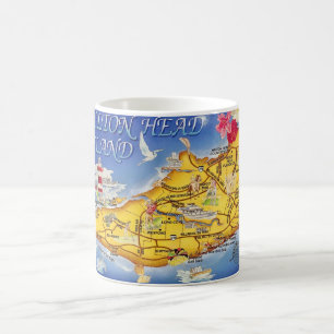 Colorful Hilton Head SC Map Coffee Mug