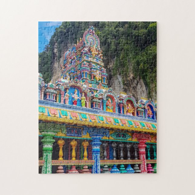 Colorful Hindu Temple Malaysia Travel Photo Jigsaw Puzzle (Vertical)