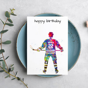 Colorful Hockey Player Card