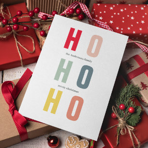 Colorful HOHOHO Christmas Happy Holidays
