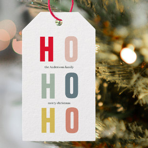 Colorful HOHOHO Christmas   Happy Holidays Gift Tags